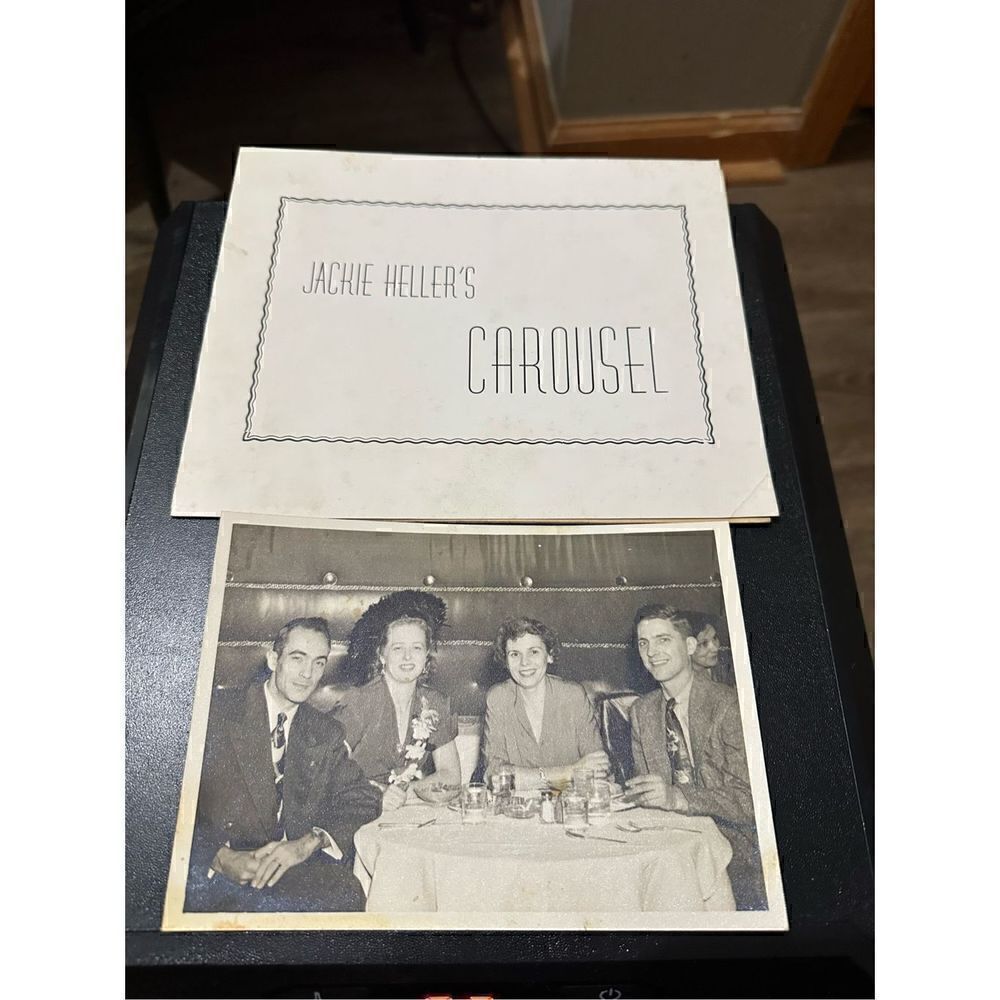 Vintage 1950s Couple Dinner Portrait 5x7 Ephemera Photo Retro B&W USA